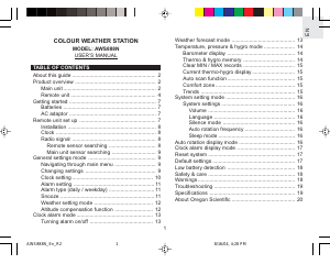 Manuale Oregon AWS 888N Stazione meteorologica