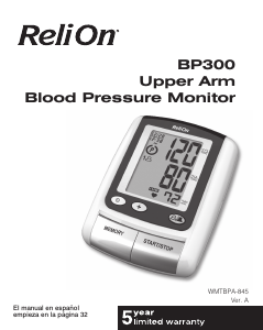 Handleiding ReliOn WMT-BPA845 Bloeddrukmeter