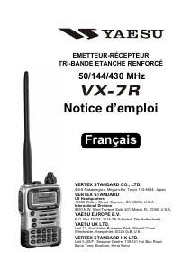 Mode d’emploi Yaesu VX-7R Talkie-walkie