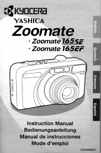 Bruksanvisning Yashica Zoomate 165SE Kamera