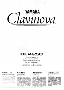 Handleiding Yamaha Clavinova CLP-250 Digitale piano