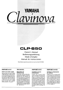 Bedienungsanleitung Yamaha Clavinova CLP-650 E-Piano