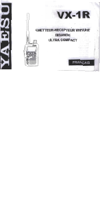 Mode d’emploi Yaesu VX-1R Talkie-walkie