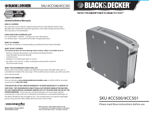 Handleiding Black and Decker CC500 Papiervernietiger