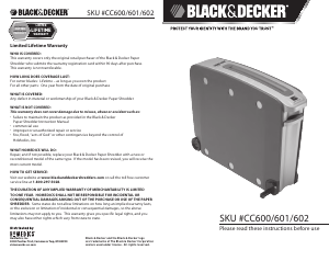 Handleiding Black and Decker CC601 Papiervernietiger