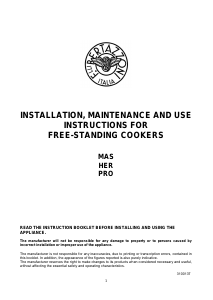 Bruksanvisning Bertazzoni MAS905IMFEDXT Spis