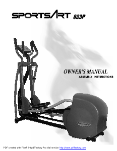 Manual SportsArt 803P Cross Trainer