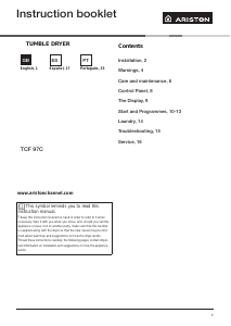 Manual Ariston TCF 97C 6H1 (AG) Máquina de secar roupa