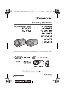 Bruksanvisning Panasonic HC-V808GC Videokamera