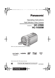 Bruksanvisning Panasonic HC-V500MEB Videokamera