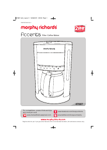 Bruksanvisning Morphy Richards 47088 Accents Kaffebryggare