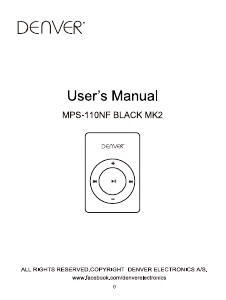 Manual Denver MPS-110NFBLACKMK2 Leitor Mp3