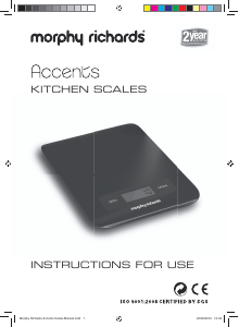 Manual Morphy Richards 46183 Kitchen Scale