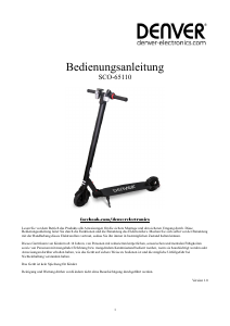 Bedienungsanleitung Denver SCO-65110 Elektroroller