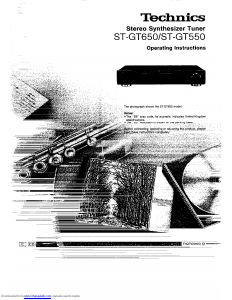 Handleiding Technics ST-GT650 Tuner