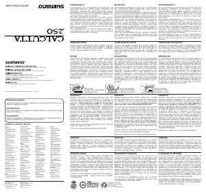 Mode d’emploi Shimano Calcutta 250 Moulinet de pêche