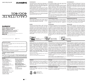 Mode d’emploi Shimano Calcutta TE 401 Moulinet de pêche