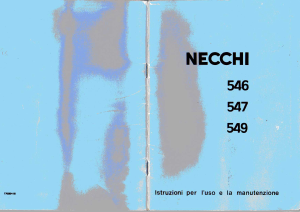 Manuale Necchi 547 Macchina per cucire