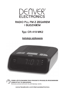 Instrukcja Denver CR-419MK2 Radiobudzik