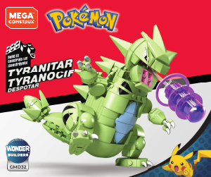 Handleiding Mega Construx set GMD32 Pokemon Tyranitar