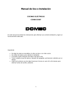 Manual de uso Domec CEX66 Cocina