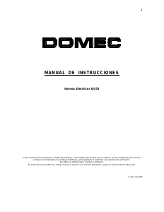 Manual de uso Domec B070 Horno