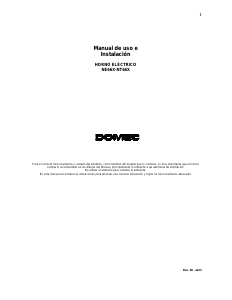 Manual de uso Domec NE66X Horno