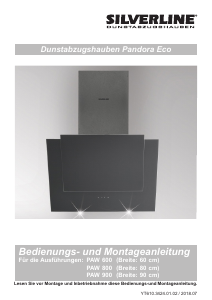 Bedienungsanleitung Silverline PAW 800 S Pandora Eco Dunstabzugshaube