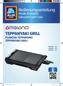 Mode d’emploi Ambiano GT-TYG-01 Gril de table