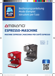 Bedienungsanleitung Ambiano GT-EM-01-CH Espressomaschine