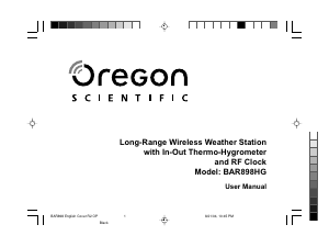 Manuale Oregon BAR 898HG Stazione meteorologica