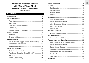 Manuale Oregon BAR 926HG Stazione meteorologica