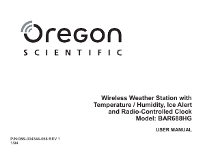 Manuale Oregon BAR 688HG Stazione meteorologica