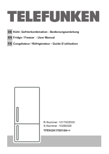 Bruksanvisning Telefunken TFEKGK178X10A++ Kyl-frys