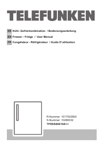 Manual Telefunken TFEKS88X10A++ Refrigerator