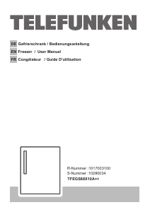 Bruksanvisning Telefunken TFEGS88X10A++ Frys