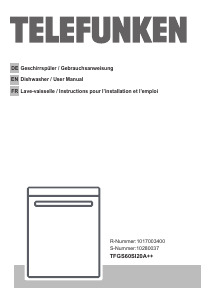 Mode d’emploi Telefunken TFGS60SI20A Lave-vaisselle