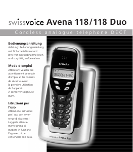 Mode d’emploi Swissvoice Avena 118 Duo Téléphone sans fil