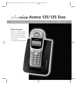 Mode d’emploi Swissvoice Avena 135 Téléphone sans fil
