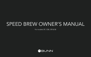 Manual de uso Bunn GRB Speed Brew Máquina de café