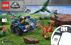 Manuale Lego set 75940 Jurassic World Evasione di Gallimimus e Pteranodonte