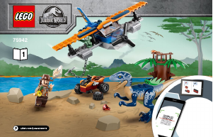 Kasutusjuhend Lego set 75942 Jurassic World Velociraptor- biplaani päästemissioon