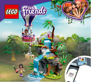 Handleiding Lego set 41423 Friends Tijger reddingsactie met luchtballon in jungle