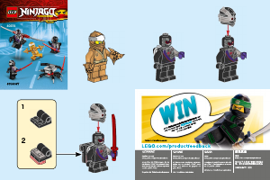 Bruksanvisning Lego set 40374 Ninjago MF-tilbehør og Gull-Zane