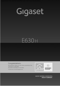 Bruksanvisning Gigaset E630H Trådlös telefon