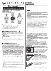Manual de uso Krontaler 19-3551 Reloj de pulsera