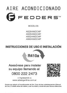 Manual de uso Fedders AS35HWDEAWF Aire acondicionado