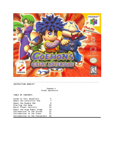 Bruksanvisning Nintendo N64 Goemons Great Adventure
