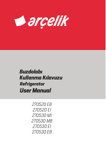 Handleiding Arçelik 270530 EB Koel-vries combinatie