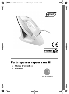 Mode d’emploi Quigg GT-SIc-01 Fer à repasser